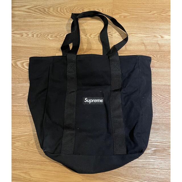 supreme canvas tote black - トートバッグ