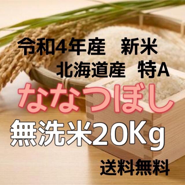 新米】令和4年産 北海道米 ななつぼし 無洗米 20kg - 米/穀物