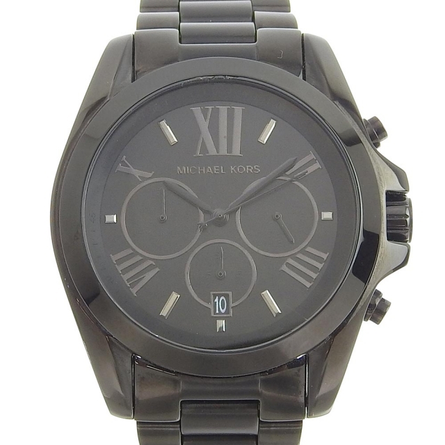 【Michael Kors】マイケルコース ブラッドショー MK-5550 ステンレススチール 黒 クオーツ クロノグラフ ユニセックス 黒文字盤 腕時計