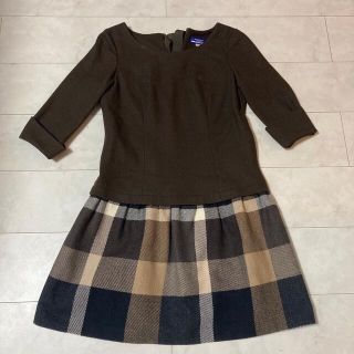 バーバリーブルーレーベル(BURBERRY BLUE LABEL)のBurberry Blue label ドッキングワンピース　秋(ミニワンピース)