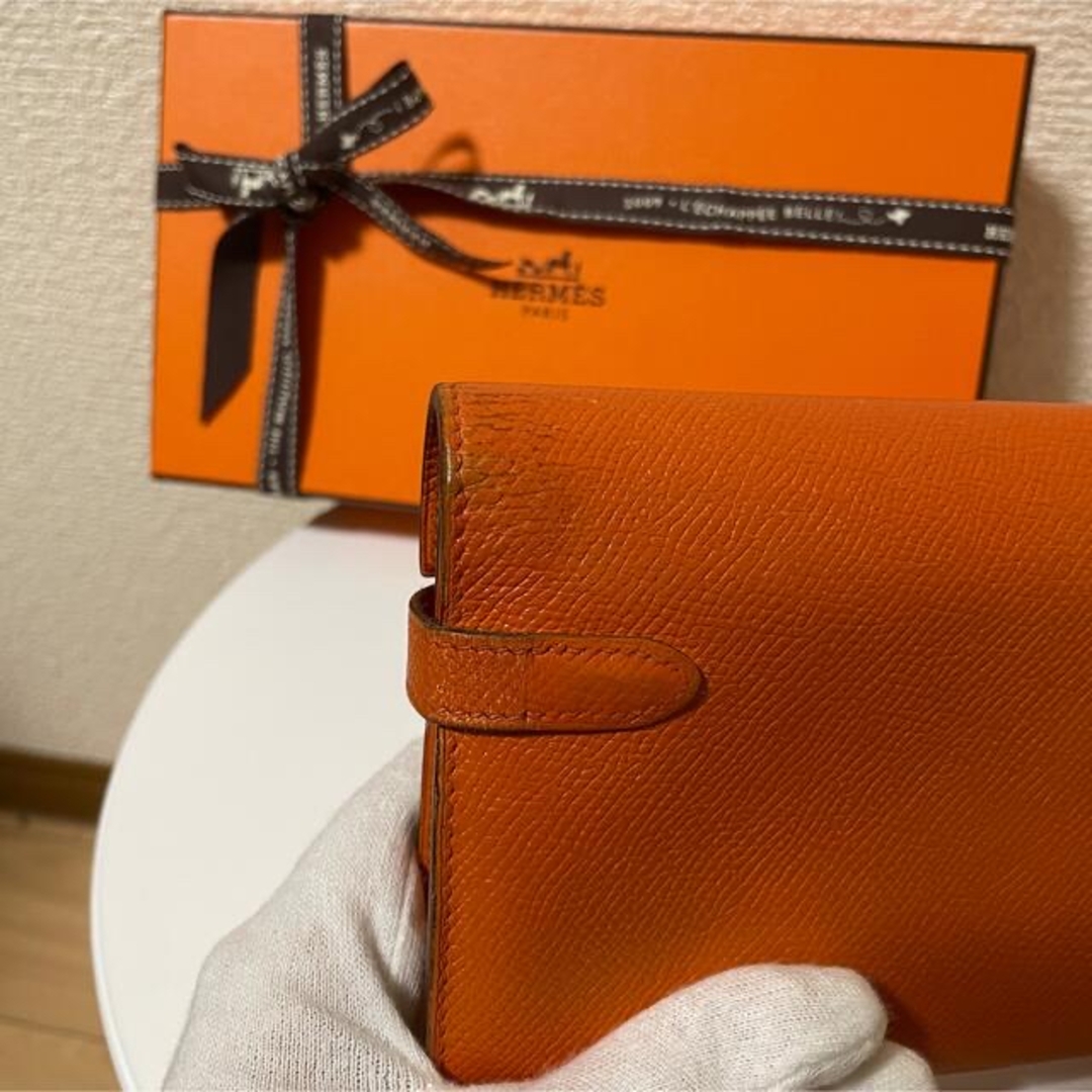 Hermes(エルメス)のエルメス HERMES ケリーウォレット 長財布 ヴォーエプソン オレンジ  レディースのファッション小物(財布)の商品写真