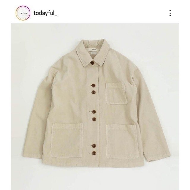 【未使用に近い】￥23100 TODAYFULステンカラーコーデュロイジャケット 4