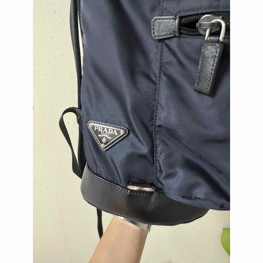 PRADA プラダ 美品 V164 三角ロゴ ナイロン バックパック黒 PRADA プラダ 美品 V164 三角ロゴ ナイロン バックパック黒