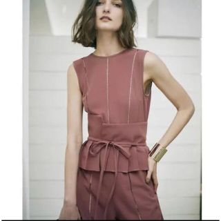 アメリヴィンテージ(Ameri VINTAGE)のpleats wide belt rompers  Ameri vintage(オールインワン)