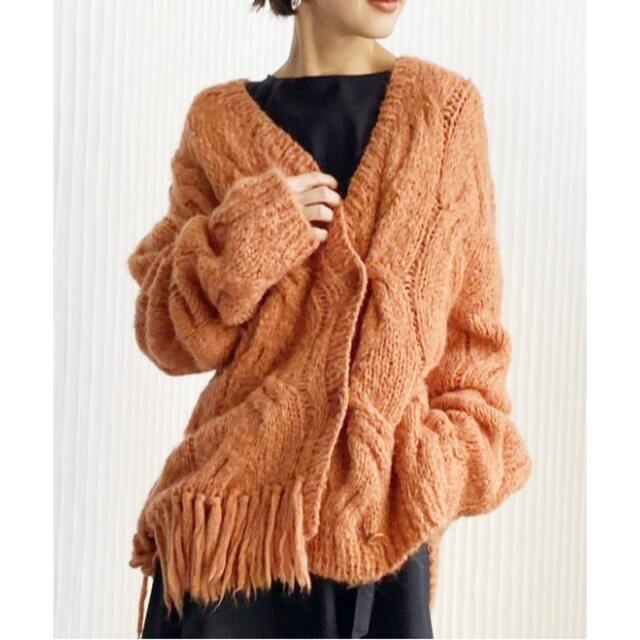 2WAY DISTORTION CABLE CARDIGAN❤️フリンジニット