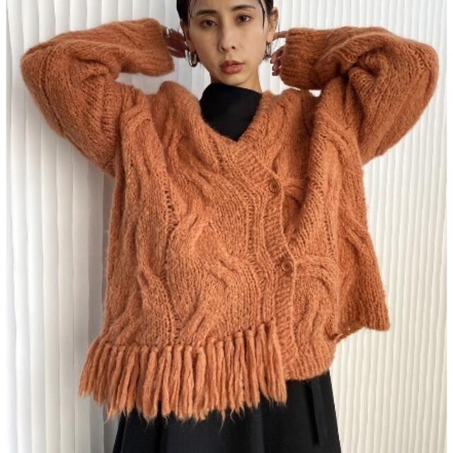 2WAY DISTORTION CABLE CARDIGAN❤️フリンジニット