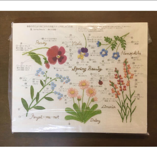 フェリシモ ■ 刺しゅうキット 青木和子 春の花図鑑 刺しゅうパネル /フレーム植物