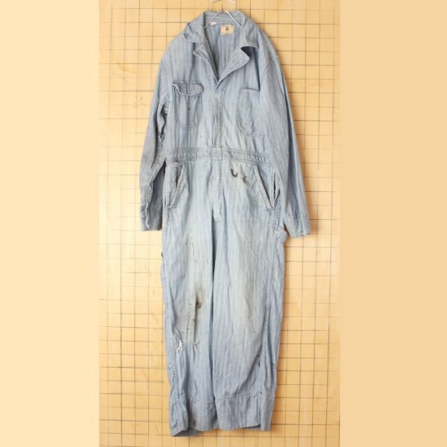 Wrangler - 60s BLUEBELLヘリンボーンワークオールインワンW40 Wrangler - 60s BLUEBELLヘリンボーンワークオールインワンW40