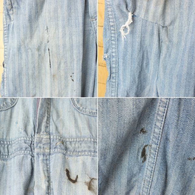 Wrangler - 60s BLUEBELLヘリンボーンワークオールインワンW40 Wrangler - 60s BLUEBELLヘリンボーンワークオールインワンW40