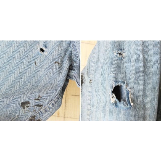 Wrangler - 60s BLUEBELLヘリンボーンワークオールインワンW40 Wrangler - 60s BLUEBELLヘリンボーンワークオールインワンW40