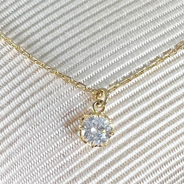 アガットK18 ダイヤモンド 0.1ct ネックレス 0.1ct-