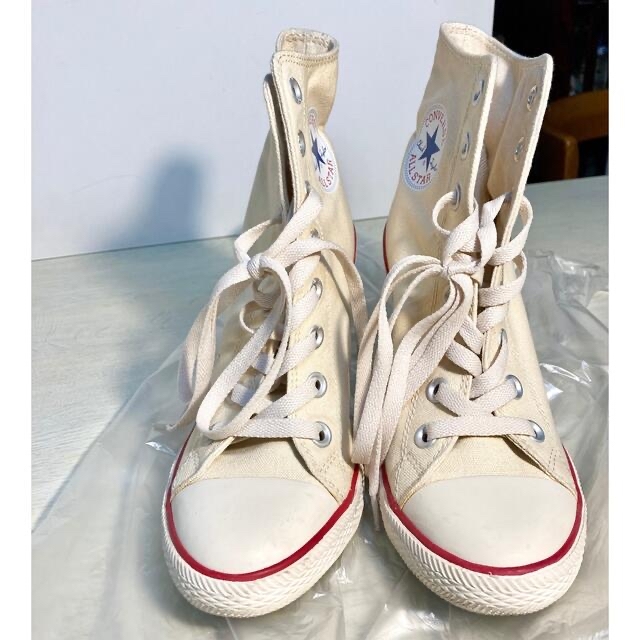 CONVERSE(コンバース)の【希少】比較的美品　コンバース オールスター　ハイヒール　ホワイト　24cm レディースの靴/シューズ(ハイヒール/パンプス)の商品写真