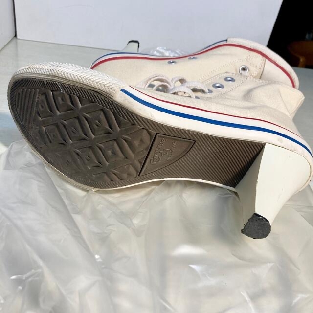 CONVERSE(コンバース)の【希少】比較的美品　コンバース オールスター　ハイヒール　ホワイト　24cm レディースの靴/シューズ(ハイヒール/パンプス)の商品写真