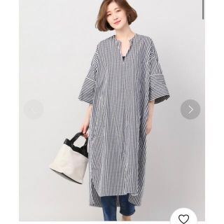 ティッカ(TICCA)のTICCA（ティッカ）　キーネック　ギンガムチェック　ワンピース　美品(ロングワンピース/マキシワンピース)