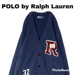 ポロラルフローレン(POLO RALPH LAUREN)のポロ ラルフローレン★ビッグシルエット レタードカーディガン ワッペン L(カーディガン)