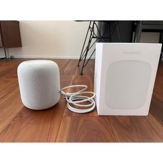 アップル(Apple)のApple HomePod ホワイト　動作確認済み(スピーカー)