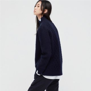 ユニクロ(UNIQLO)のUNIQLO +J  プレミアムラムケーブルハイネックセーター(ニット/セーター)