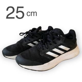 アディダス(adidas)のアディダス　スニーカー　運動靴　25cm 黒　ブラック　メッシュ(スニーカー)