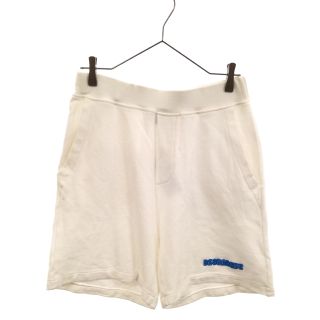 ディースクエアード(DSQUARED2)のDSQUARED2 ディースクエアード SHORTS WITH LOGO 裾ロゴ ハーフパンツ ホワイト S71MU0574(ショートパンツ)