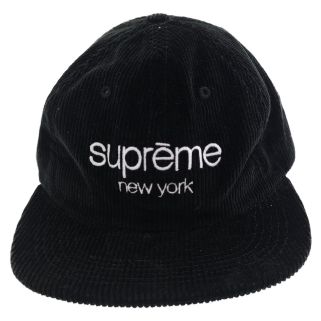 SUPREME シュプリーム 15SS Cord Classic Logo 6-Panel コーデュロイキャップ ブラック