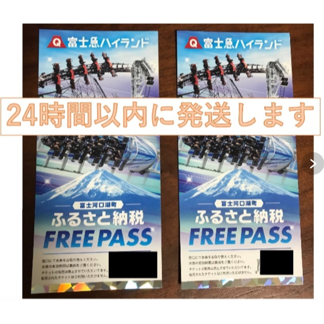 富士急ハイランド　フリーパス　2名分　有効期限：2023年1月末遊園地/テーマパーク