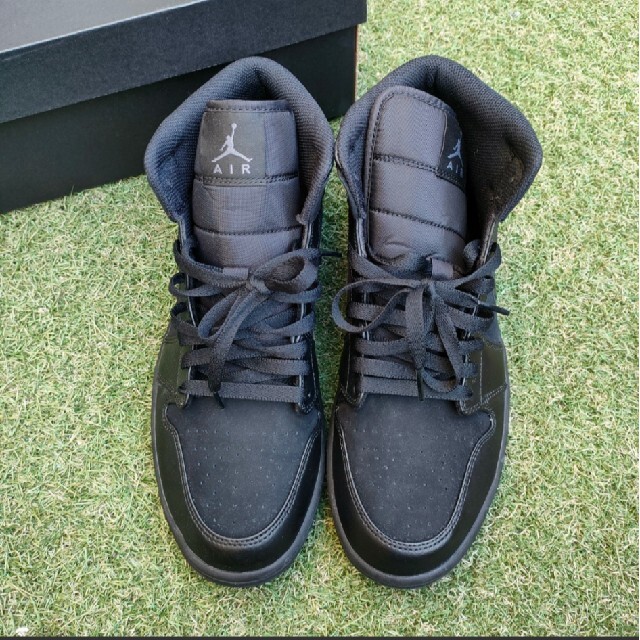 未使用】NIKE◇AIR JORDAN 1 MID/エアジョーダンミッド/ブラ | labiela.com