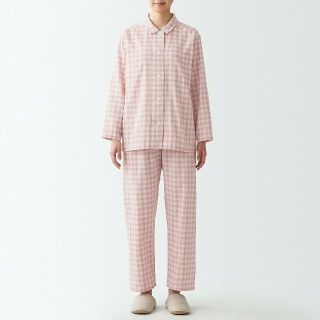 ムジルシリョウヒン(MUJI (無印良品))の《新品》 無印良品 脇に縫い目のない二重ガーゼパジャマ／Ｌ～XL／ピンクチェック(パジャマ)