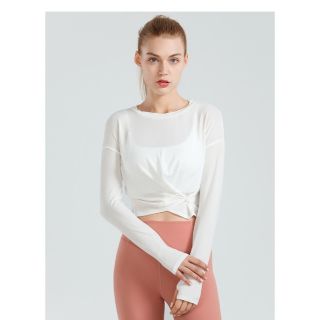 ルルレモン(lululemon)のLi ヨガ フロントクロスクロップド長袖カットソー ピラティス ルルレモンalo(ヨガ)