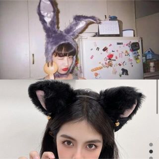 猫耳カチューシャ　うさぎ被り物　コスプレセット(衣装一式)