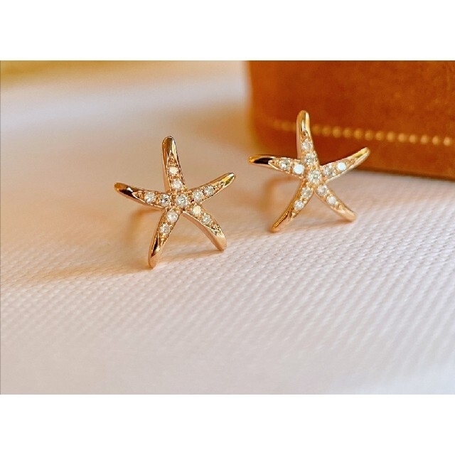 星モチーフ 天然ダイヤモンド付きピアスk18 | stempel-meyer.de