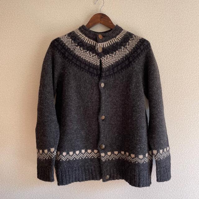 WOOLRICH(ウールリッチ)のウールリッチ　ウールニットカーディガン　柄あみ　ノルディック　グレー メンズのトップス(ニット/セーター)の商品写真