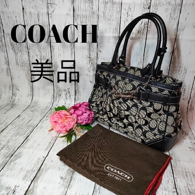 COACH(コーチ)の【美品】COACH　コーチ　シグネチャー　ハンドバック レディースのバッグ(ハンドバッグ)の商品写真