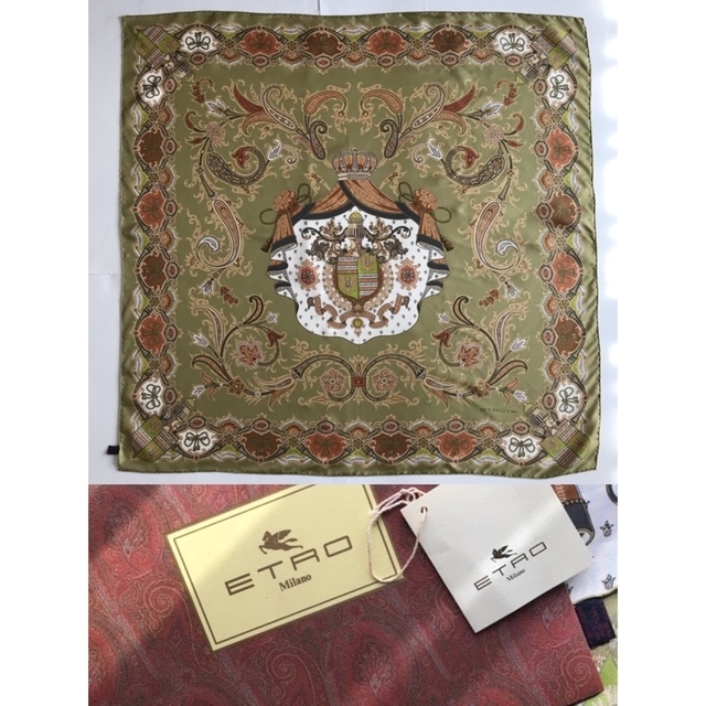 ETRO(エトロ)のetro　1993　大判スカーフ　スクエア90×90　ペイズリー　シルク100% メンズのファッション小物(バンダナ/スカーフ)の商品写真