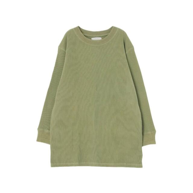 Ungrid(アングリッド)の【美品】Ungrid アングリッド ルーズワッフルロングスリーブTシャツカーキ レディースのトップス(Tシャツ(長袖/七分))の商品写真