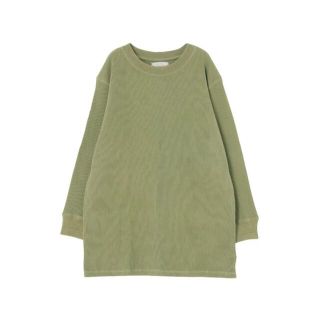 アングリッド(Ungrid)の【美品】Ungrid アングリッド ルーズワッフルロングスリーブTシャツカーキ(Tシャツ(長袖/七分))