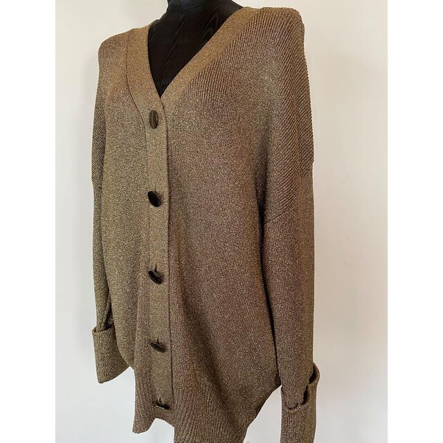 【新品タグ付き】styling/ ニット カーディガン ゴールド ラメ F