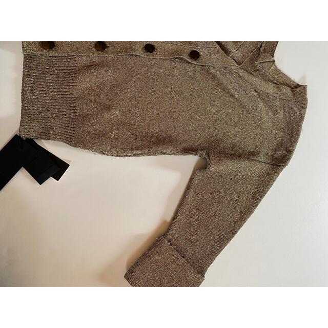 【新品タグ付き】styling/ ニット カーディガン ゴールド ラメ F