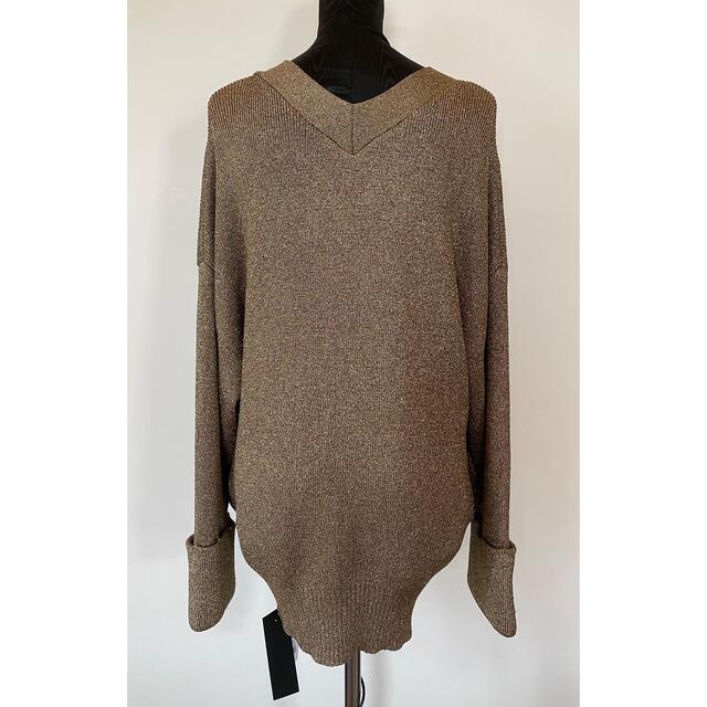 【新品タグ付き】styling/ ニット カーディガン ゴールド ラメ F