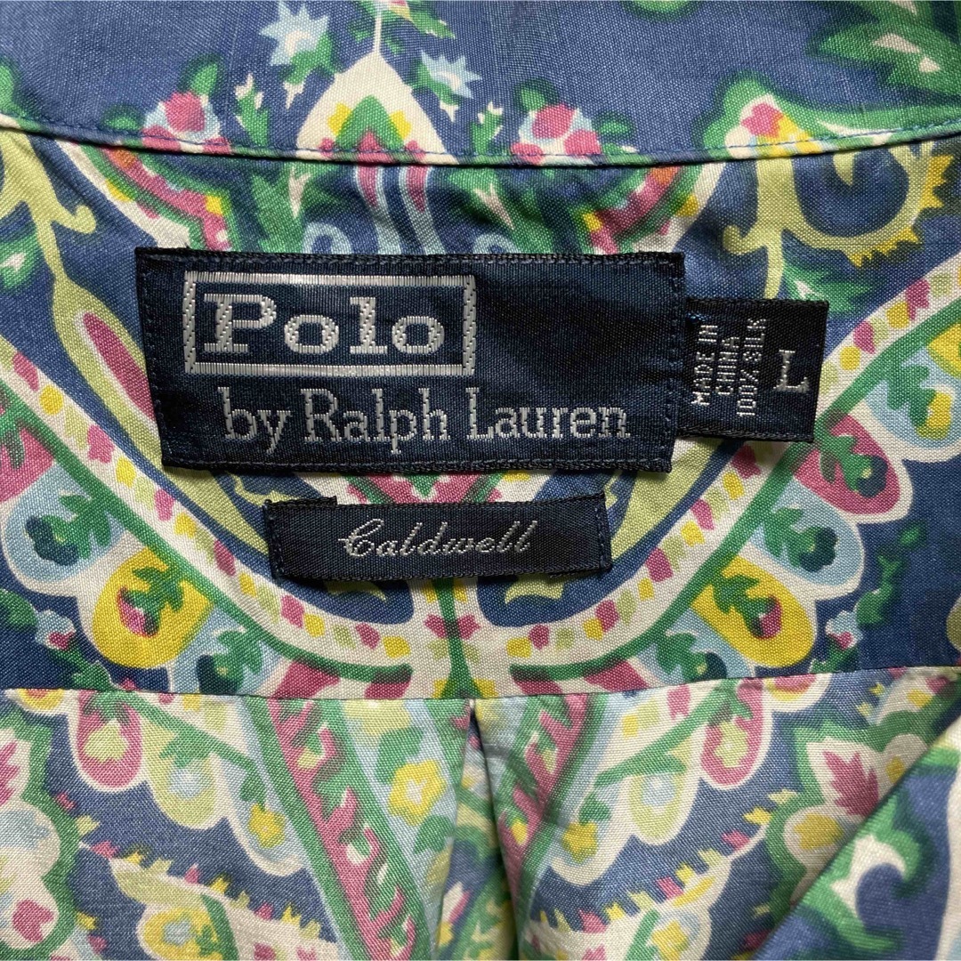 大好き 90s RALPHLAUREN CALDWELL オープンカラー ペイズリー シャツ