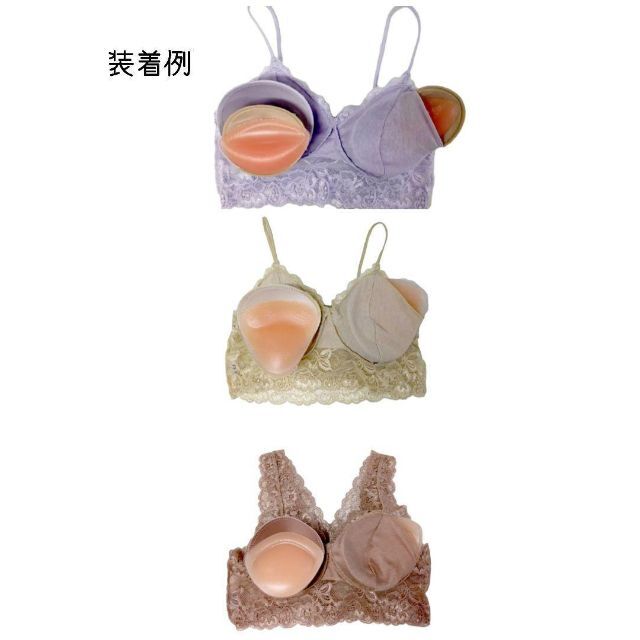 軽い着け心地✨レースキャミソール ノンワイヤー パッド付きカップ入り 乳がんブラ レディースの下着/アンダーウェア(その他)の商品写真