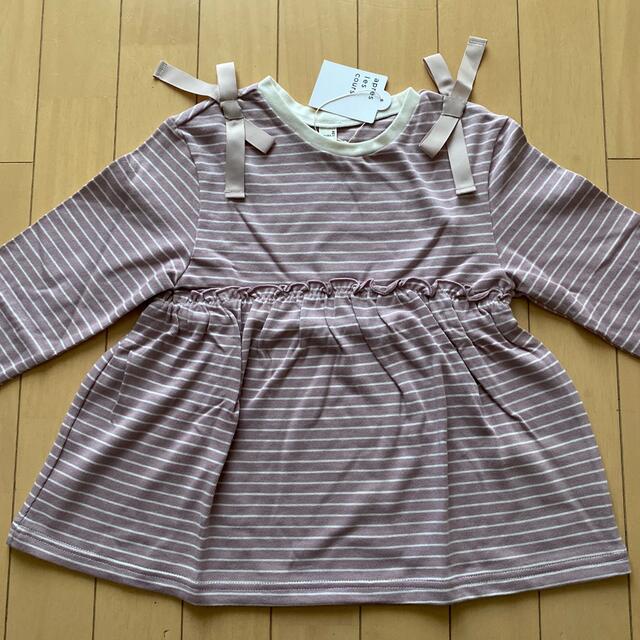 F.O.KIDS(エフオーキッズ)のアプレレクール リボンボーダーTシャツ 130 キッズ/ベビー/マタニティのキッズ服女の子用(90cm~)(Tシャツ/カットソー)の商品写真