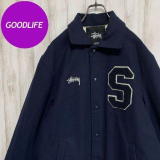 ステューシー(STUSSY)の【美品】 希少 ステューシー オールド 刺繍 ストリート ウール スタジャン 紺(スタジャン)