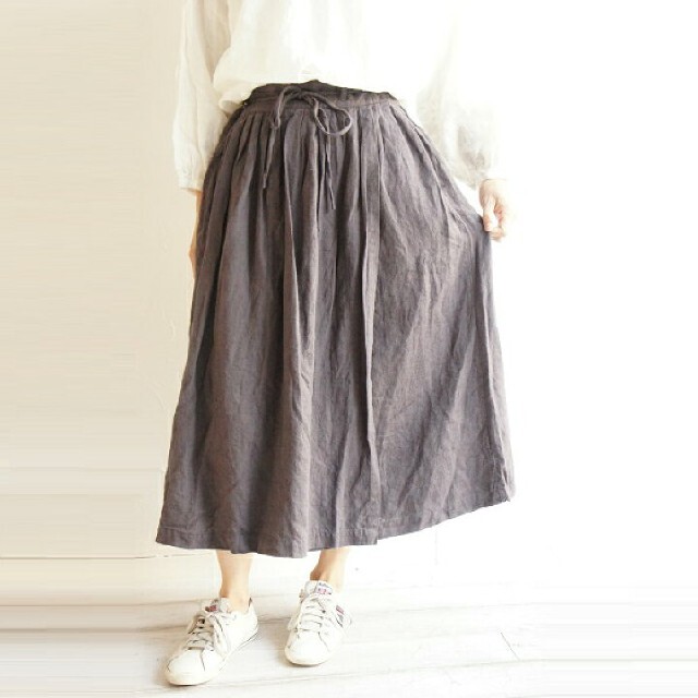 nachukara リネンスカート 巻きスカート フリーサイズ 送料無料 レディースのスカート(ロングスカート)の商品写真