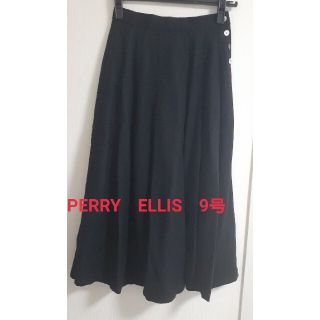 ペリーエリス(PERRY ELLIS)のPERRY　ELLIS　　ペリーエリス黒スカート　wool100％(ロングスカート)