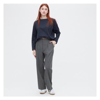ユニクロ(UNIQLO)のユニクロUNIQLOタックワイドパンツSグレー標準丈6ROKUCLANE(その他)