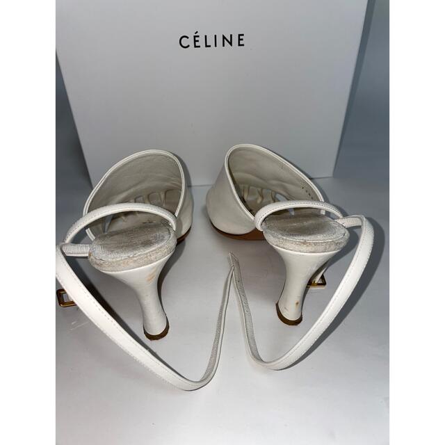 セリーヌ celine フィービー サンダル ヒール レザー ホワイト レア セリーヌ celine フィービー サンダル ヒール レザー ホワイト レア