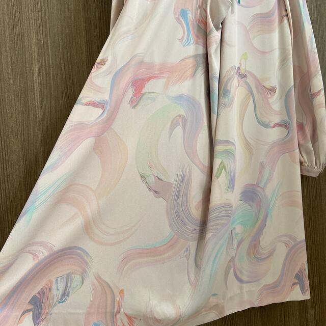 fugahum Feather Dress マーブル柄 ワンピース ピンク fugahum Feather Dress マーブル柄 ワンピース ピンク