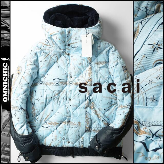 Sacai サカイ 20AW ×Dr. Woo ドクターウー Bandana Print Down Jacket バンダナプリントダウンジャケット 20-0332M ライトブルー