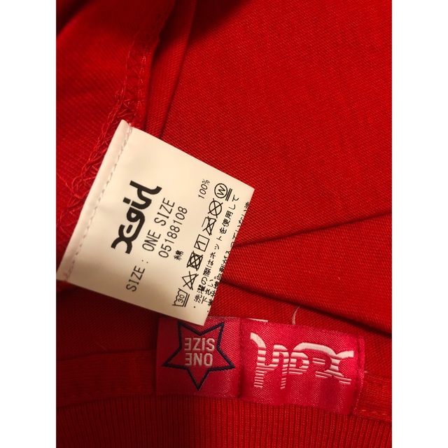X-girl(エックスガール)のx-girl Tシャツ　エックスガール　半袖Tシャツ　カットソー　レッド　赤 レディースのトップス(Tシャツ(半袖/袖なし))の商品写真