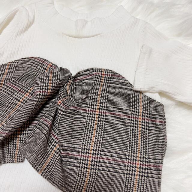 チェック柄ロンT &スカート80cm キッズ/ベビー/マタニティのベビー服(~85cm)(シャツ/カットソー)の商品写真